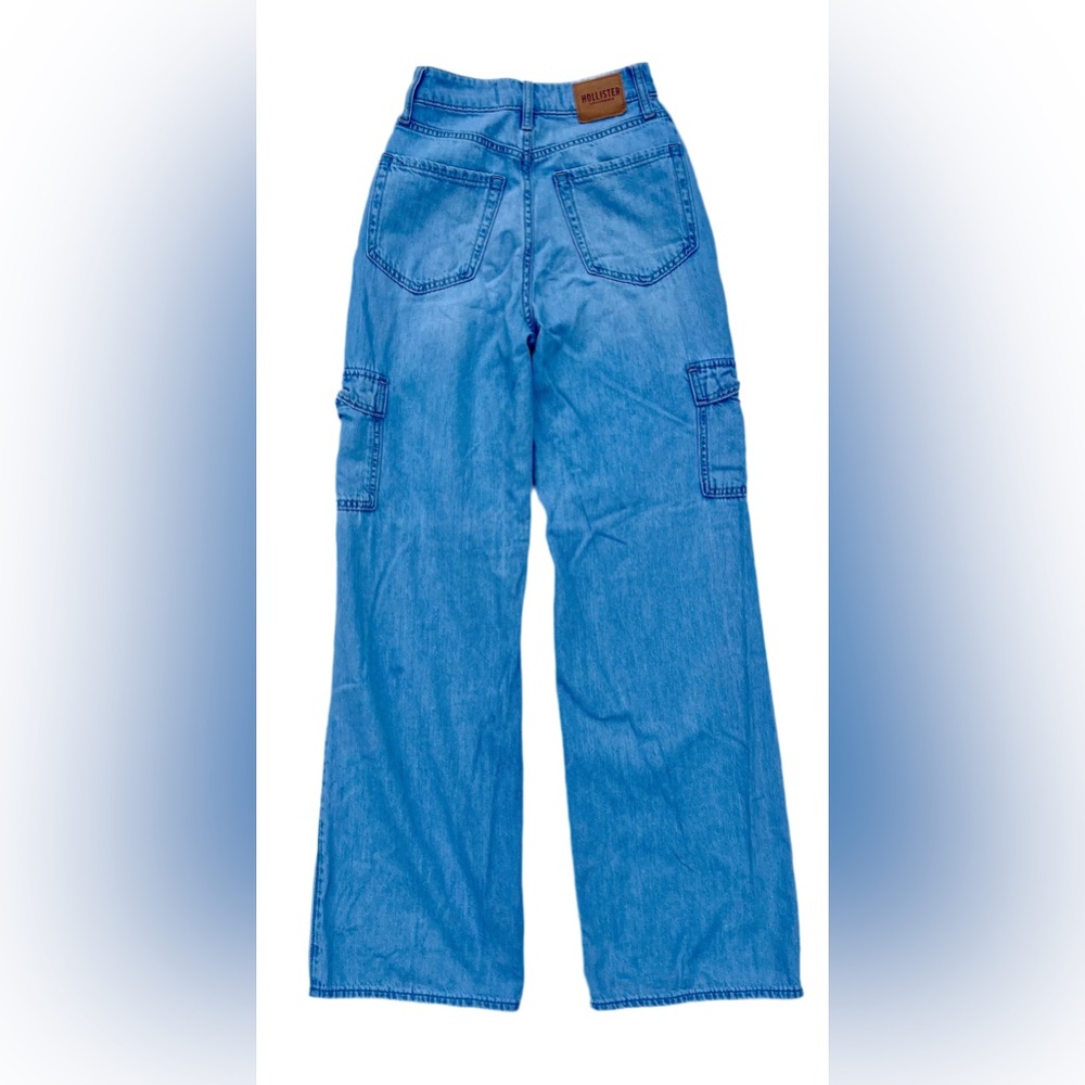 Hollister High-Rise Blue Cargo Jeans